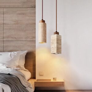 Wabi sabi Style Travertine Pendant Lamp Best Design Decorative Light Classic Bedside Lava Stone Lamp Lights SSM-2061 image 1