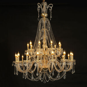 Luxury chandelier crystal large commercial chandeliers Decorative lighting fashion shopping mall luster gold pendant light SSM-9083 image 1