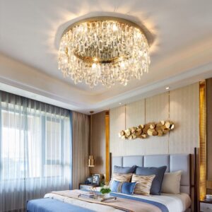 Luxury Gold House Led Lights Crystal Glass Ceiling Lamp Modern Lights for Home Living Room Decoration SSM-9209 image 1