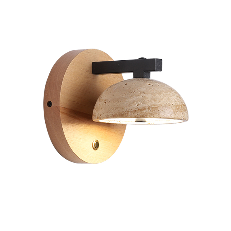 Wabi Sabi Bedside Wall Light Travertine Living Room Corridor Stairway Background Decor Atmosphere Lamp Fixtures