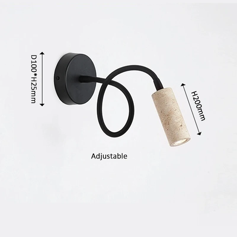Postmodern Creative Adjustable Flexible Pipe Wall Lamp Led for Bedside Bedroom Study Corridor Yellow Stone Decor G9 5W