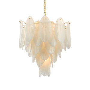Romantic Beautiful Feather White Glass Leaf Individual Character Decorates Pendant Lamp SSM-3347 image 1