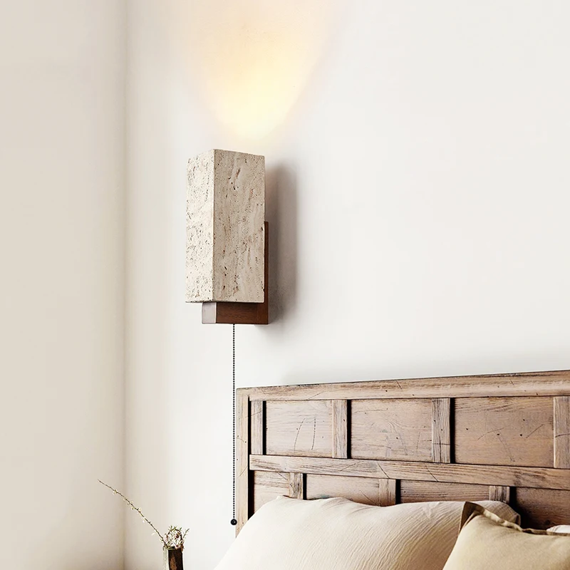 New Wabi Sabi Home Decor Atmosphere Wall Light Cream Style Simple Living Room Bedroom Bedside Table Corridor LED Wall Lamps