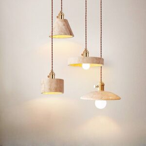 Modern Wabi Sabi Travertine Marble Pendant Lamp for Hotel Restaurant for Bedroom Bedside Dining Table Chandeliers Pendant Lights SSM-2082 image 1