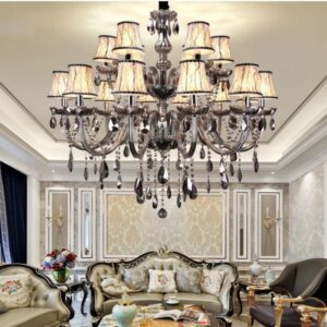 European style candle crystal chandelier living room lamp bedroom restaurant hotel led crystal lamp household lighting SSM-8036-02 image 1