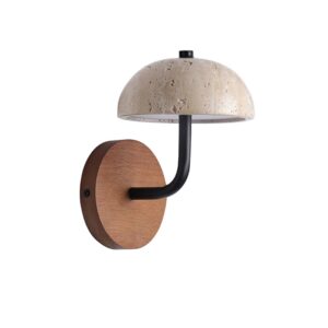 Mushroom Wall Light Led 6W Japanese Wabi Sabi Travertine Lamp Nordic Semi Circular Restaurant Corridor Homestay Stone Sconce SSM-2210 image 1