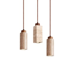 Wabi Sabi Travertine Pendant Light Dining Table Kitchen Bedside Bar Nordic Yellow Stone Droplight Led SSM-2001 image 1