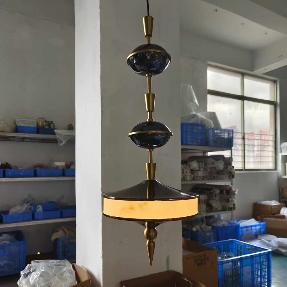 Custom Hotel Project Bedside Ceiling Pendant Light Designer Bedroom Postmodern Luxury Alabaster Metal Art Deco Restaurant Lamp