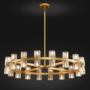 Villa Hotel Designer Soft Installation Round Light Duplex Building Living Room Luxury Art Wine Glass Chandelier WSM-8060 image 1