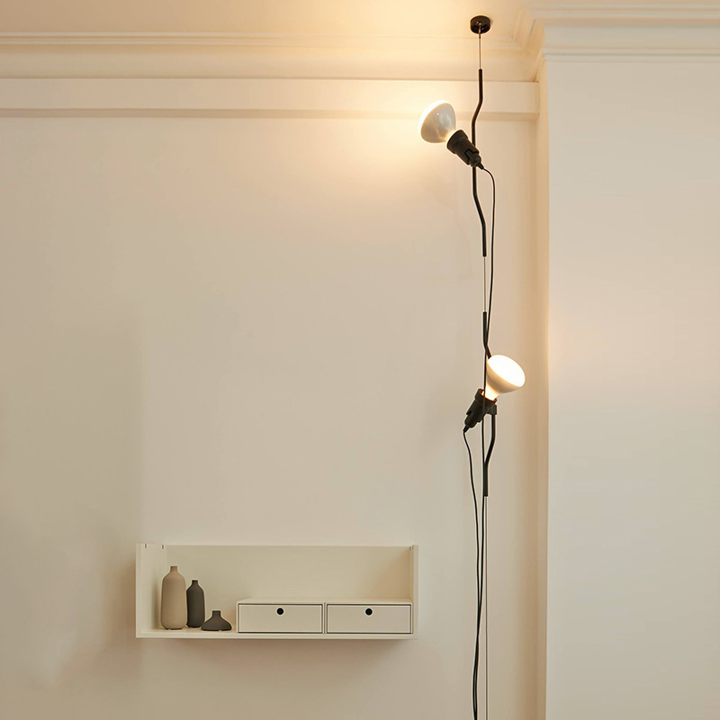 Italian Living Room Bedroom LED Floor Chandelier Adjustable Height Iron Gallery Decorative for Next Sofa Small Bedside Gallery