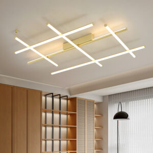 Ceiling Pendant Light Modern Linear LED Chandelier Adjustable Aluminum Pendant Lighting Ceiling Lamp Gold SSM-3009 image 1