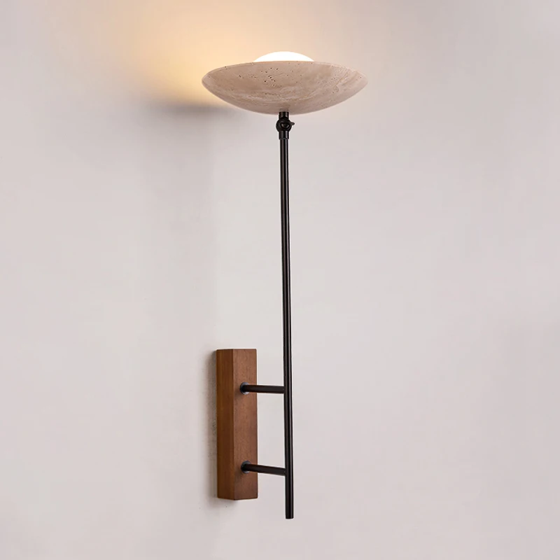 Wabi Sabi Designer Creative Studio Natural Stone Decorative Wall Lamp Japanese Minimalist Home Bedroom Staircase LED Sconce Lamp