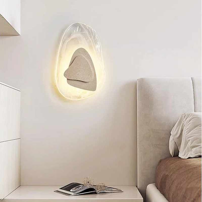Scandinavian Creative Glass Stone Sconce Living Room Bedroom Staircase Outdoor Waterproof LED Atmosphere Decoration Wall Lamp