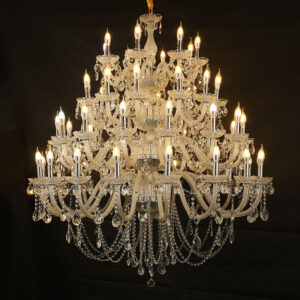 Contemporary hotel large transparent crystal chandelier commercial supermarket lighting banquet hall pendant lamp SSM-9041 image 1