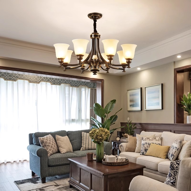 Copper Hotel Lobby Bar Shop Crystal Colored Round Ball Ceiling Hanging Glass Chandeliers Pendant Lights