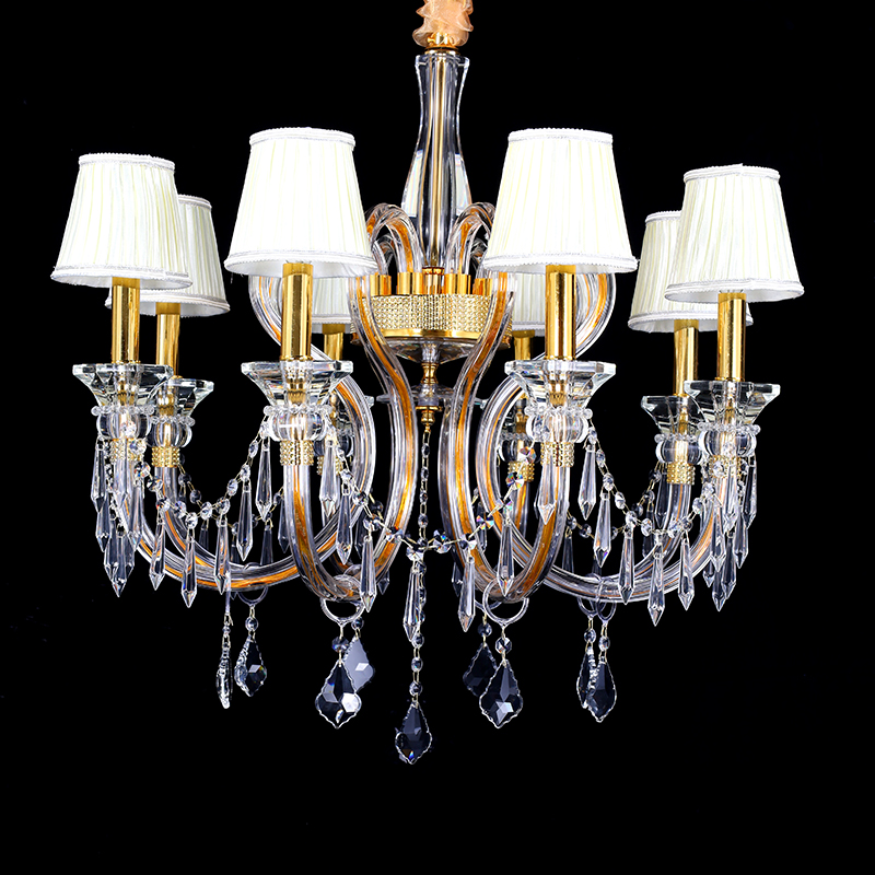 Modern household LED glass chandelier kitchen lamp luxurious gold living room bedroom K9 crystal ceiling light pendent lamp