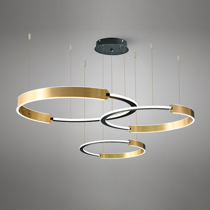 Designer Custom Lamp Round Smart Dining Pendant Lamp Kitchen Hanging Chandelier Ceiling Ring Pendant