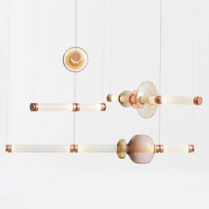 Nordic Creative Vintage Design Glass Pendant Lamp Simple Modern Line Style for Home Hotel Bar Restaurant Use SSM-8071 image 1