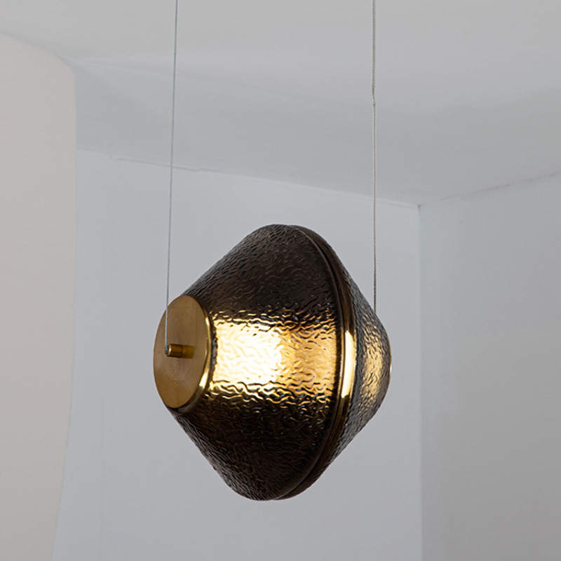 Postmodern glass living room chandelier study bedroom designer atmosphere exhibition room bedside lamp