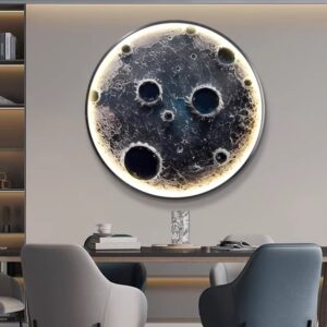 Lunar Entryway Round Luminous Corridor Master Bedroom Background Wall Living Room LED Light Painting Wall Art Decorativepainting SSM-2612 image 1