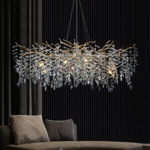 Luxury Dining Room K9 Crystal Chandelier LED Decorative Tree Branch Lights Oval Crystal Chandelier SSM-6057 image 1