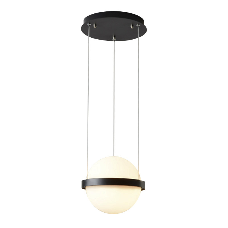 Interior Decoration Lamp Lighting Glass Ball Pendant Lights Nordic Lamp Matte Black Led 20W Yellow Energy Saving Dining