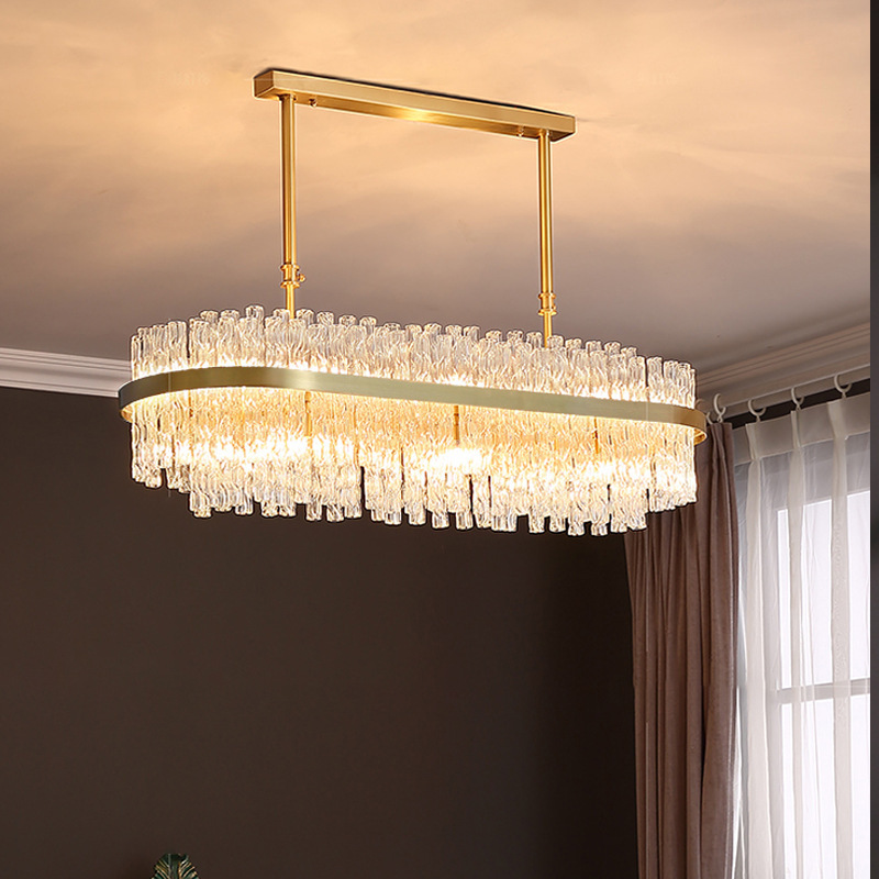 Modern Chandelier Light Led Twist Glass Iron Circle Ring Pendant Lamps for Bedroom Hotel