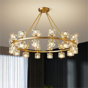 Light Luxury Crystal Hotel Villa Showroom Pendant Light Atmosphere Living Room Bedroom Chandelier WSM-8062 image 1
