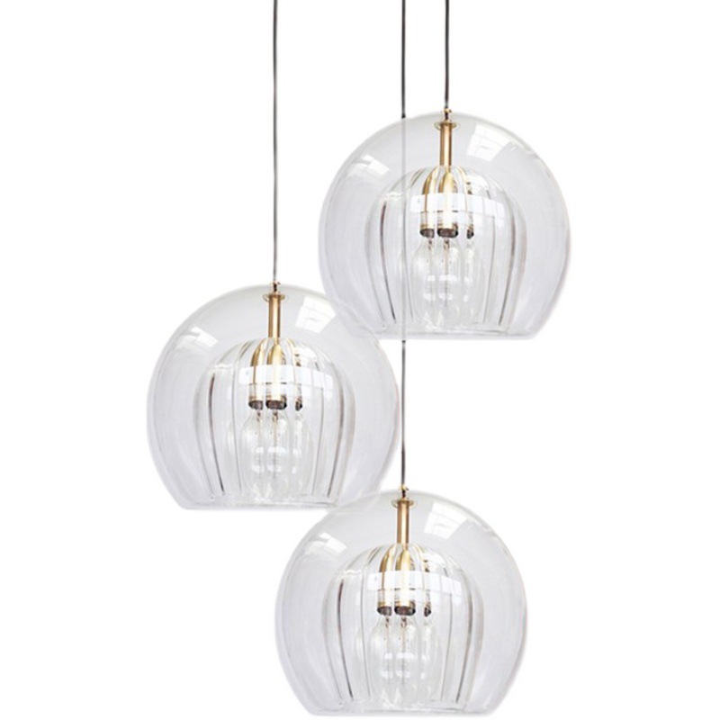 Modern Simple Industrial Wind Dining Room Chandelier Creative Personality Glass Compound Stair Lamp Home Pendant Lights Dining