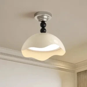 Retro White Ceiling Light LED Lighting Wabi sabi Style Master Bedroom Study Room Kitchen Home Decor Fixtures SSM-8019 image 1