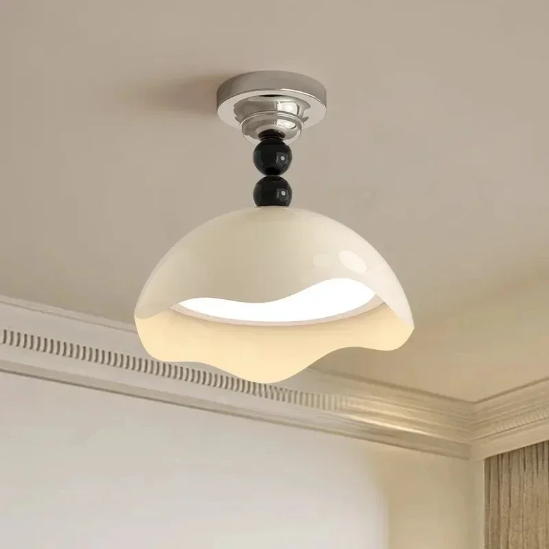 Retro White Ceiling Light LED Lighting Wabi sabi Style Master Bedroom Study Room Kitchen Home Decor Fixtures