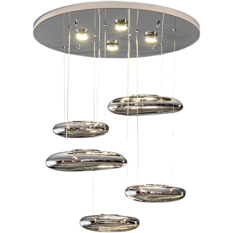 Modern Chandelier Smoked Grey Color Glass Hanging Lamps For Home Decoration Pendants Lamp Dining Tables Kitchen Living Room