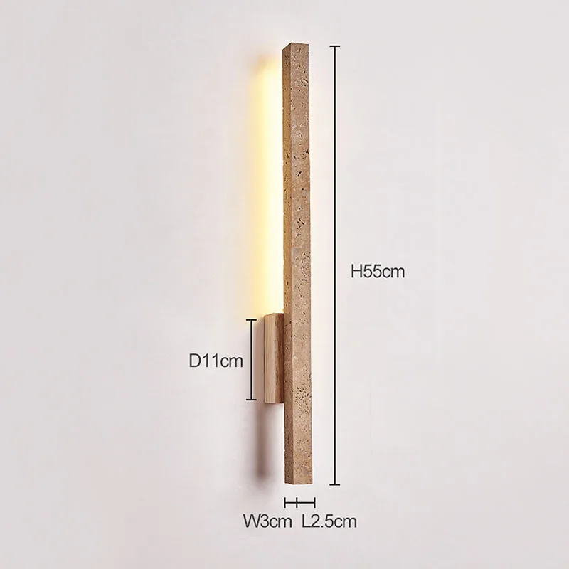 Modern Creative Design Long Strip Shaped Home Decoration Wall Lamp Wabi Sabi Warm Led Stone Lighting in Room Corridors Stairs