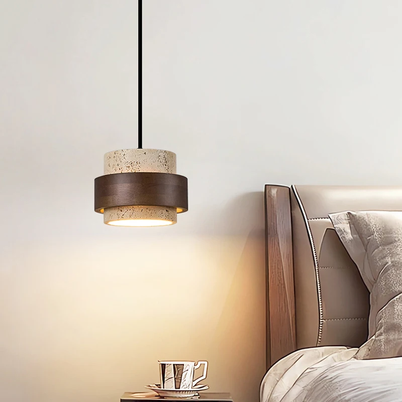 Vintage Wabi Sabi Yellow Stone Pendant Light Nordic Corridor Bedroom Balcony Ceiling Decoration Living Room Led Lamp