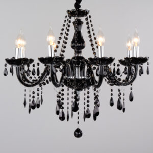 Contemporary simple black candle crystal chandelier home living room bedroom dining room crystal lamp decorative lighting SSM-9014 image 1