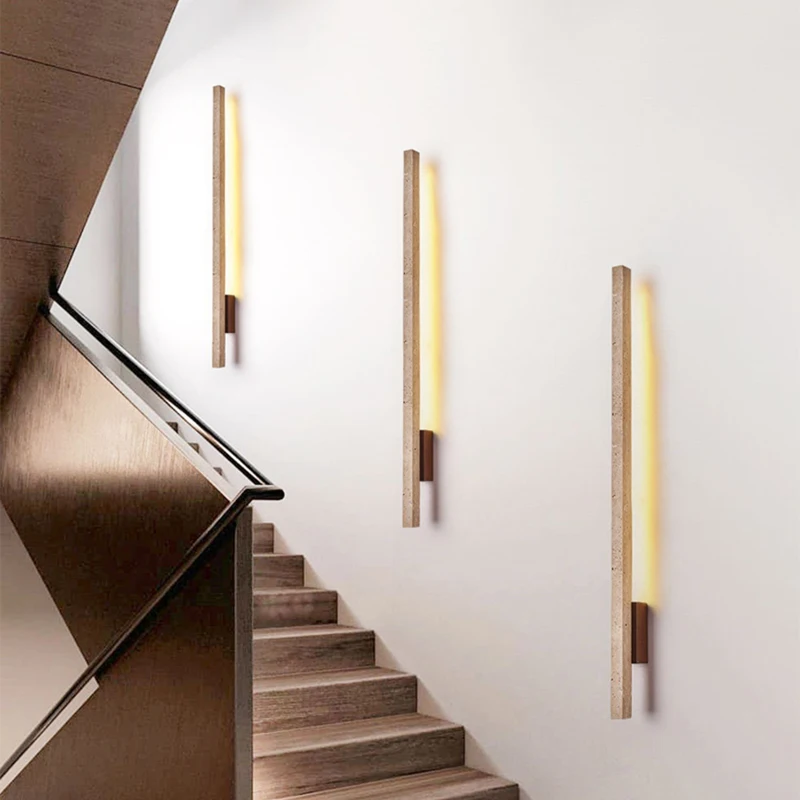 Modern Creative Design Long Strip Shaped Home Decoration Wall Lamp Wabi Sabi Warm Led Stone Lighting in Room Corridors Stairs