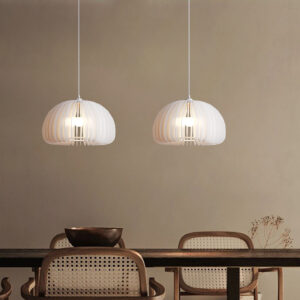 Atunus Nordic Minimalist White Acrylic Elegant Pendant Light Japanese Style Wabi Sabi Ceiling Pumpkin Pendant Lamp Chandeliers SSM-9723 image 1