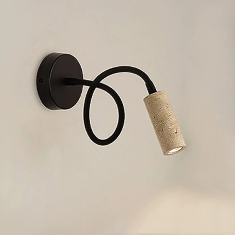 Postmodern Creative Adjustable Flexible Pipe Wall Lamp Led for Bedside Bedroom Study Corridor Yellow Stone Decor G9 5W