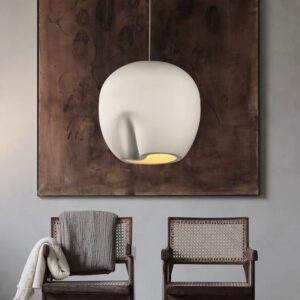 White Resin Pendant Lamp Simple Wabi Sabi Chandelier Japanese Contemporary Round Modern Wabi Sabi Hanging Lamp Led Chandeliers SSM-9742 image 1