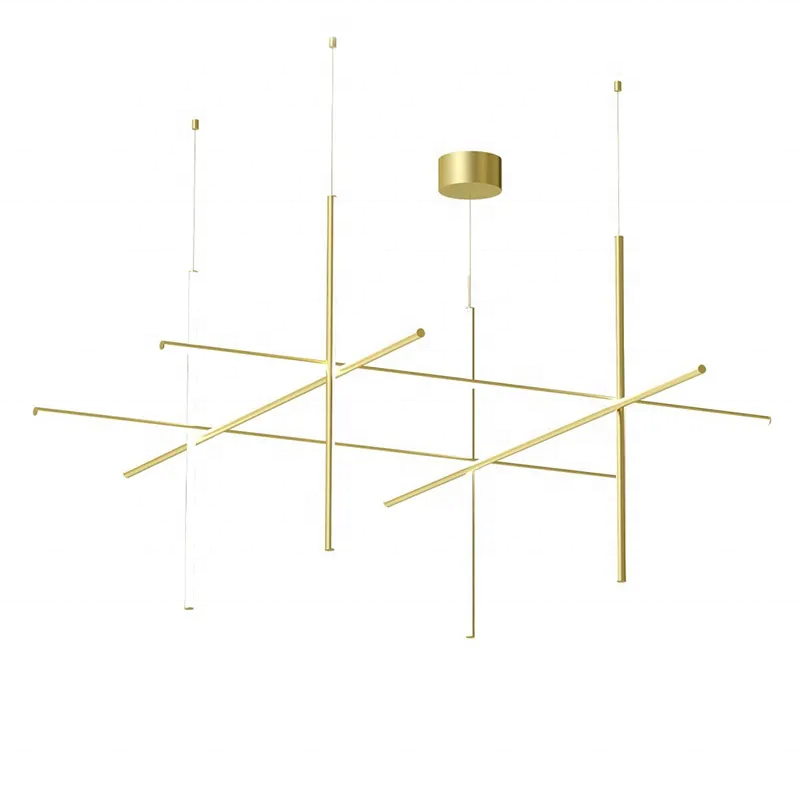 Modern Simple Customized Long Geometric Combination Small Group Chandelier Hot Loft Style for Duplex Living Room Show Room