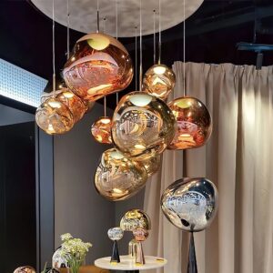Custom Large Size 10 Lights Lamp Lighting Modern Luxury Hand Blown Glass Ball Fixtures Led Chandelier for Living Room WSM-2911 image 1