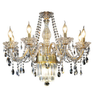 European style candle crystal chandelier living room bedroom lighting restaurant modern minimalist golden LED lighting lamps SSM-9147 image 1