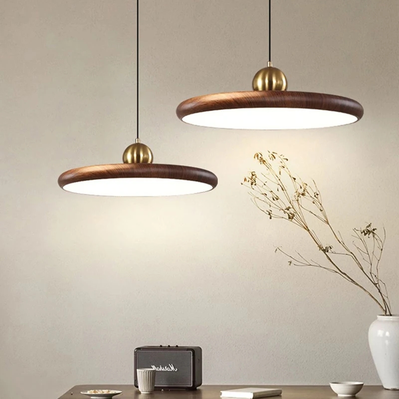 Nordic Contemporary Interior Decoration Wood Color Finish New Design Led Hanging Lamp Pendant Lamp for Home Restaurant