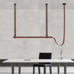 Simple Belt Chandelier High Quality Leather Acrylic Tube Ceiling Hanging Pendant Light for Hotel Lobby Living Room Restaurant SSM-8109-01 image 1