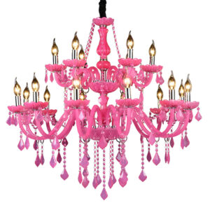 Postmodern pink crystal chandelier princess room living room decoration lamp club showroom crystal pendant lamp SSM-9002-02 image 1