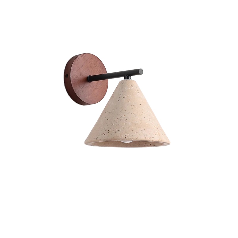 Creative Design Cone Triangle Wall Lamp Wabi Sabi Home Decor Homestay Hotel Bedroom Corridor Staircase Travertine Sconce