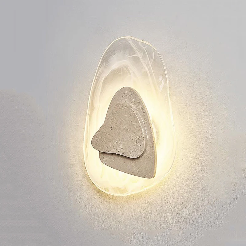 Scandinavian Creative Glass Stone Sconce Living Room Bedroom Staircase Outdoor Waterproof LED Atmosphere Decoration Wall Lamp