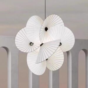 Modern Indoor Decoration Fabric Hanging Light for Dining Room Living Room Villa Staircase Umbrella Pendant Lamp SSM-9817 image 1