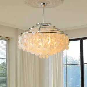 Italian Designer Nordic French Cream Wind Chime Chandelier Cross Border Natural Shell Living Room Dining Bedroom Pendant Lights SSM-3342 image 1