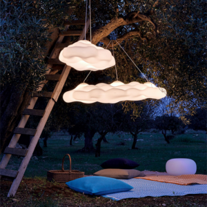 Creative Cloud Baby Chandelier PE Lampshade Children s Room Sky Decoration Perdant Light Anti Blue Light Anti Strobe SSM-3031 image 1